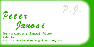 peter janosi business card